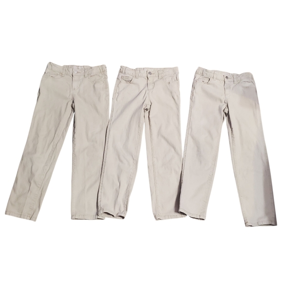 Wonder Nation Kids Girl's Khahi Uniform Pants 3 PC Bundle 8 Straight - Picture 1 of 10